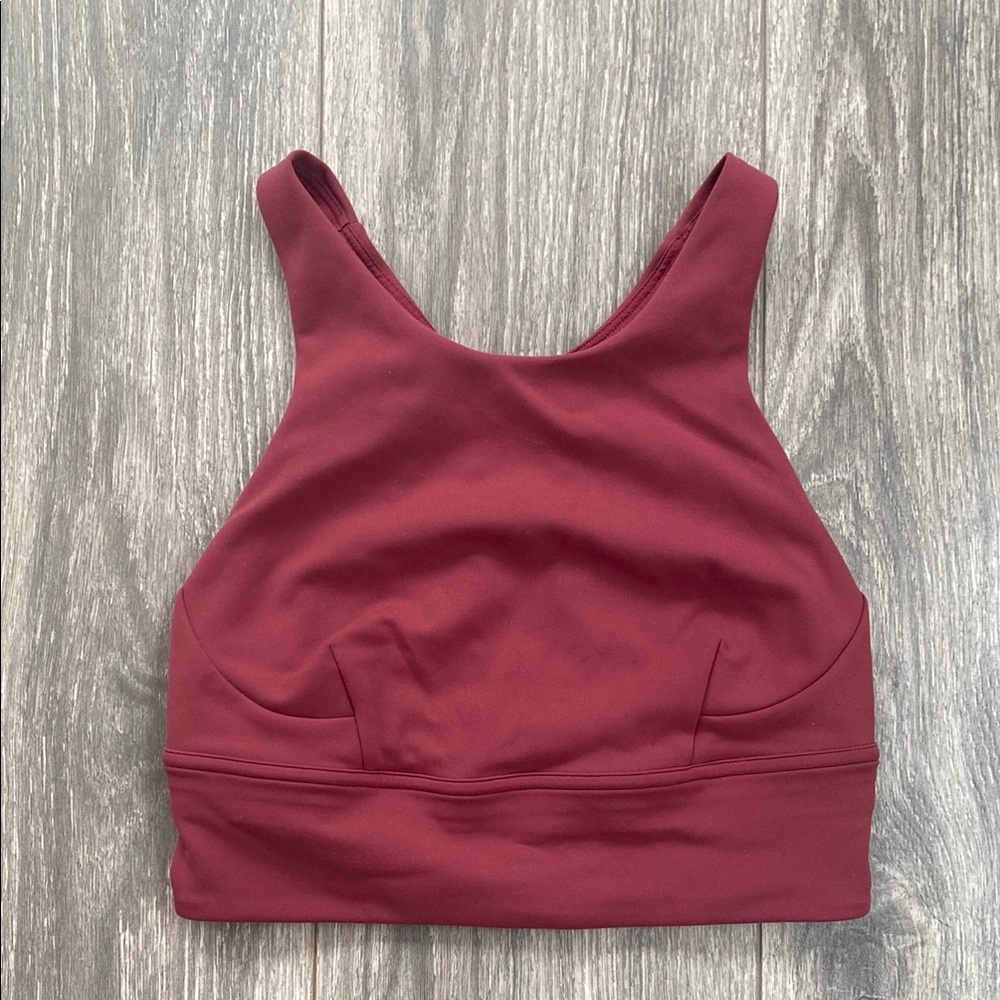 Lululemon - Medium/High Impact Sports Bra in Burgundy - Size S